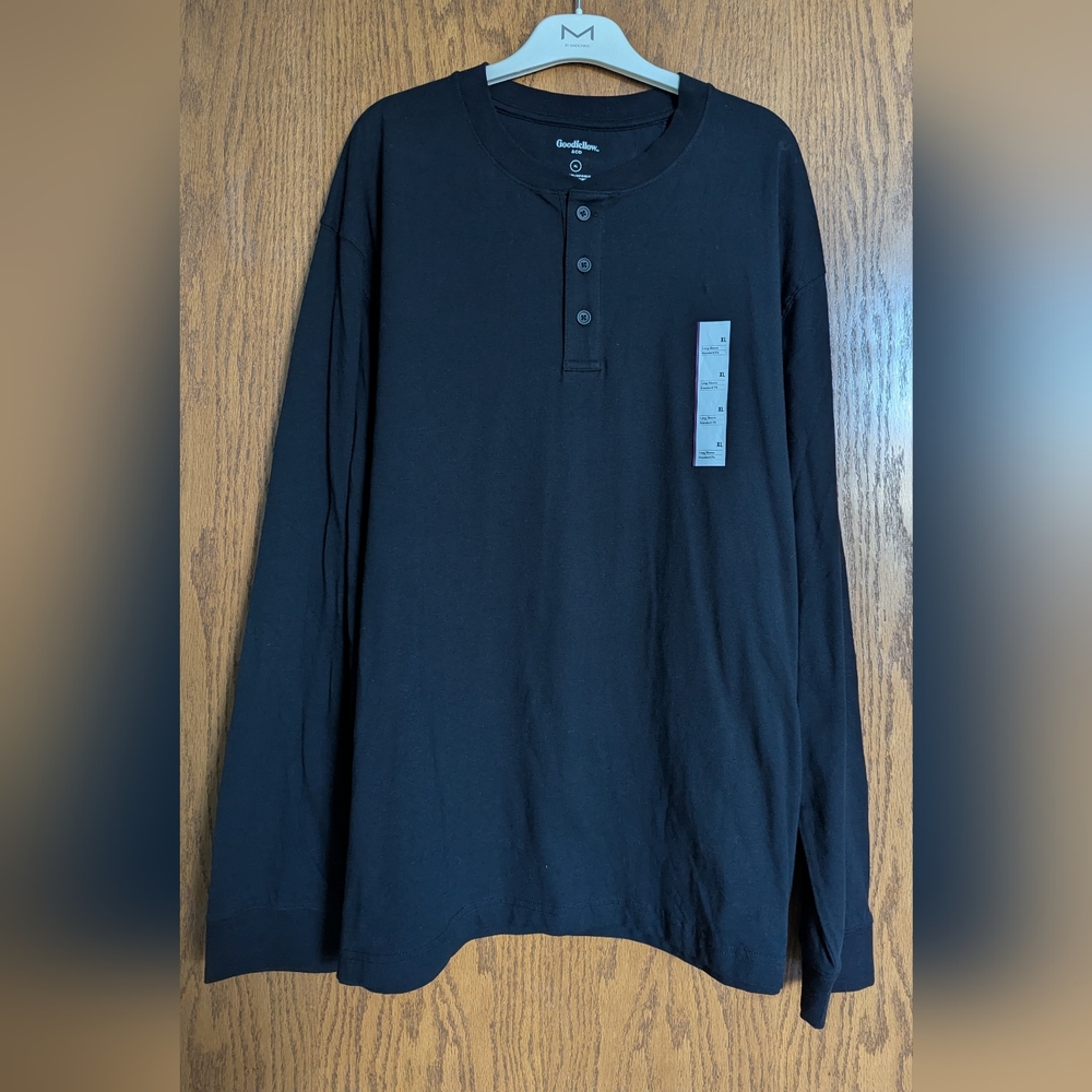 Goodfellow & Co Black Long Sleeve Henley